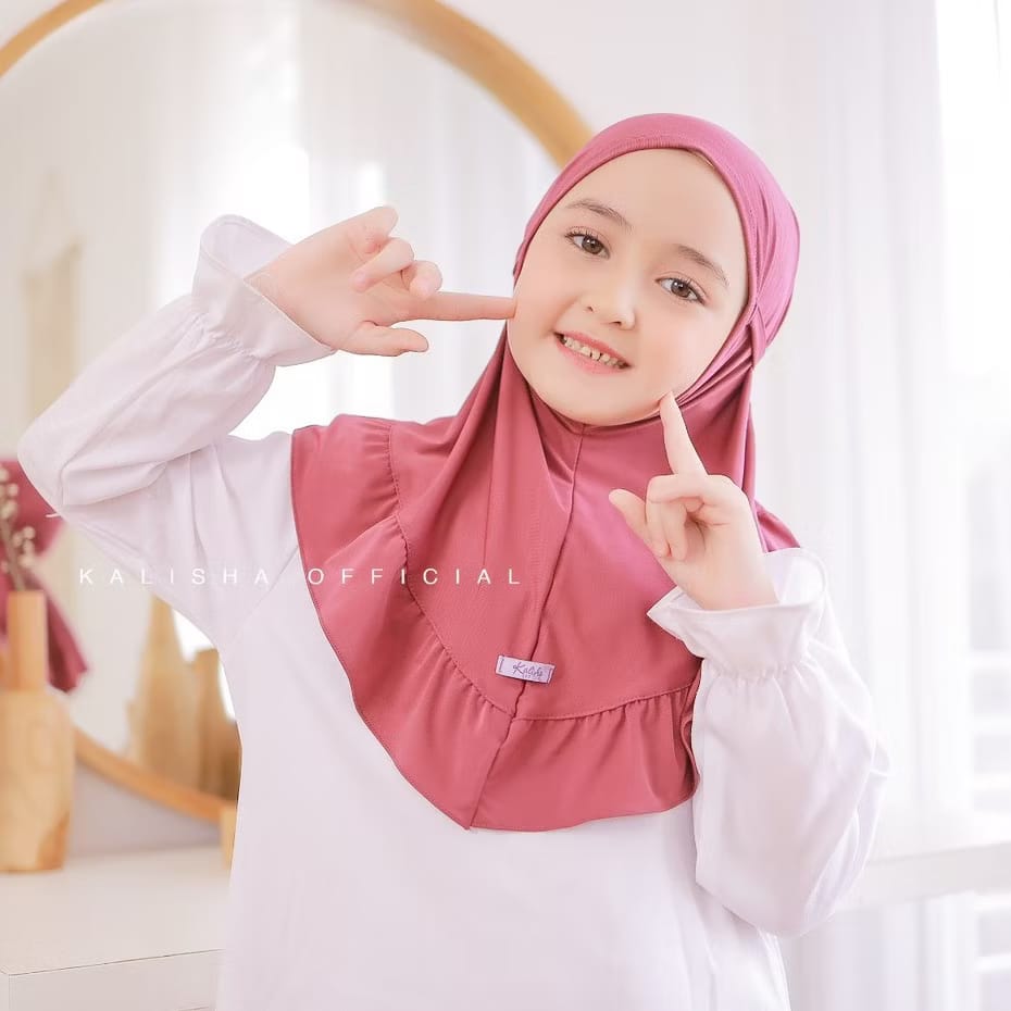 PREORDER Khalisha - Qinara Jersey Instan Hijab (onesize fit 3-7y)