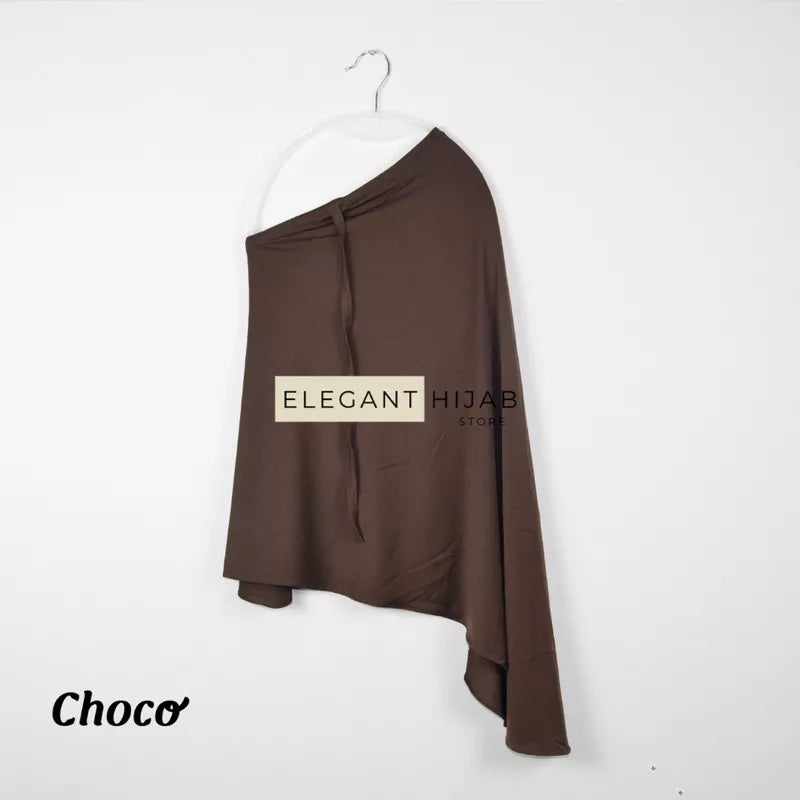 PREORDER Elegant Hijab - Jersey Instant Hijabwith String Choco Onesize (1-5y)