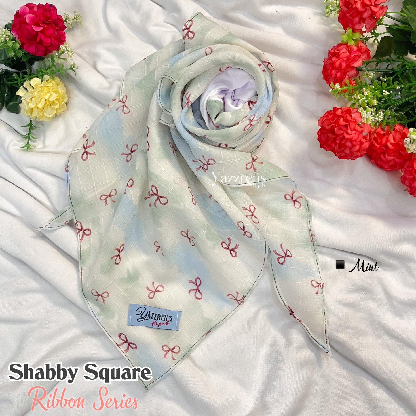 PREORDER Yazzren Hijab - Shabby Square with Attached Inner (Ribbon Series)