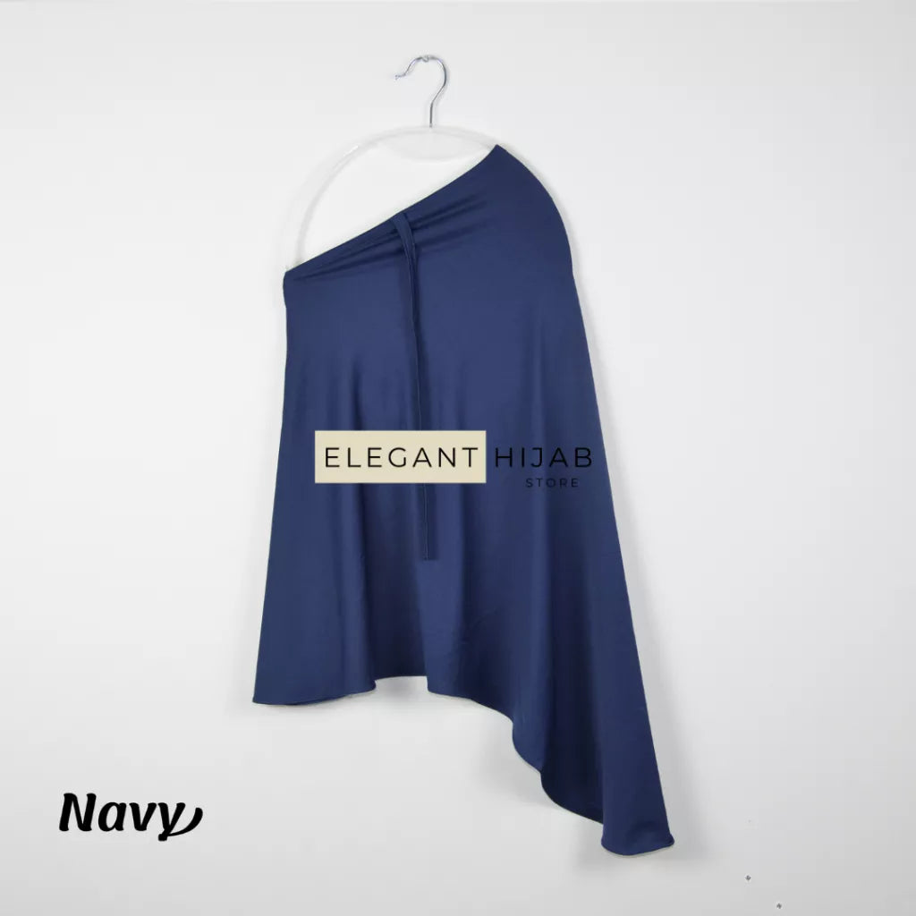 PREORDER Elegant Hijab - Jersey Instant Hijabwith String Navy Blue Onesize (1-5y)