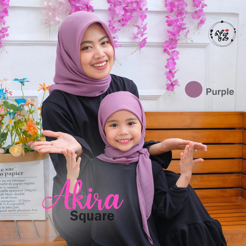 PREORDER Yazzrens Hijab - Plain Akira Square with Attached Inner Purple