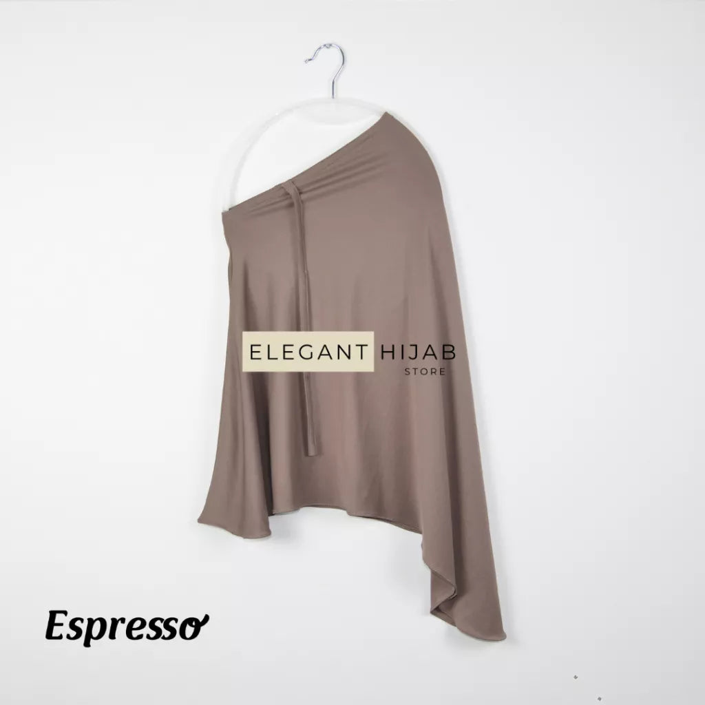 PREORDER Elegant Hijab - Jersey Instant Hijabwith String Espresso Onesize (1-5y)