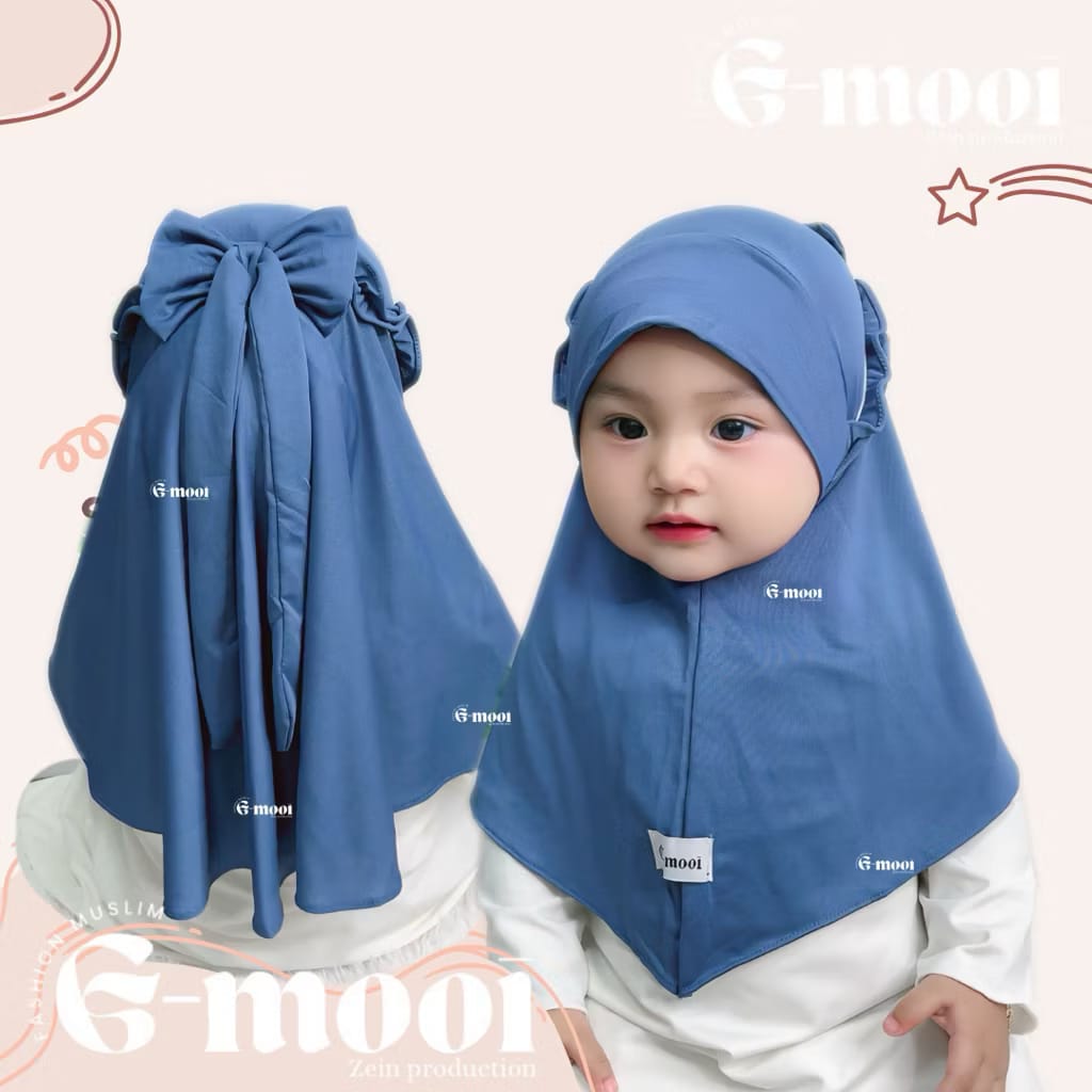(MSME2026) INSTOCK Amira - Gmooi Hijab Instan Bow Denim