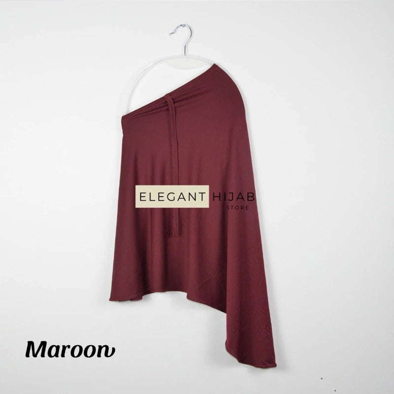 PREORDER Elegant Hijab - Jersey Instant Hijabwith String Maroon Onesize (1-5y)