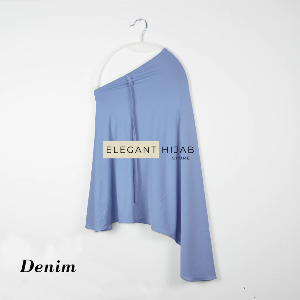 PREORDER Elegant Hijab - Jersey Instant Hijabwith String Denim Onesize (1-5y)