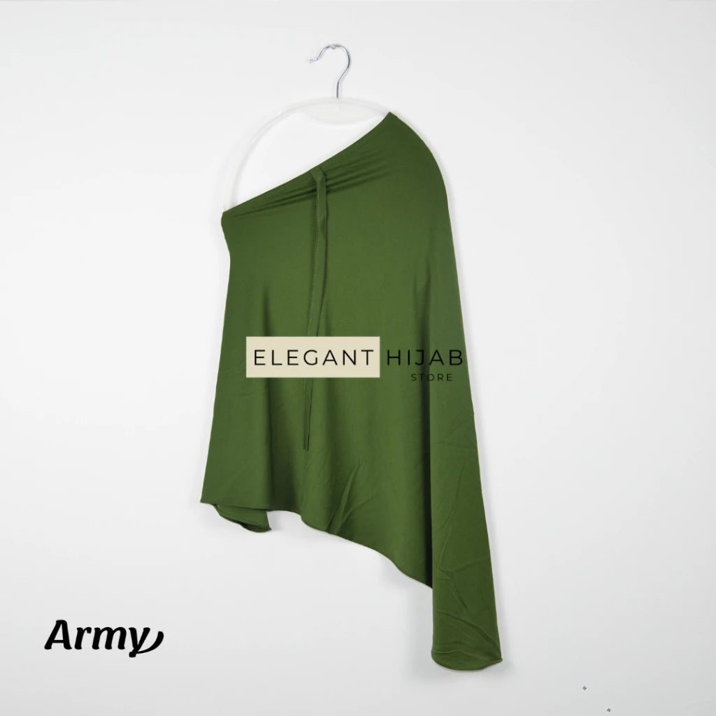 PREORDER Elegant Hijab - Jersey Instant Hijabwith String Army Onesize (1-5y)