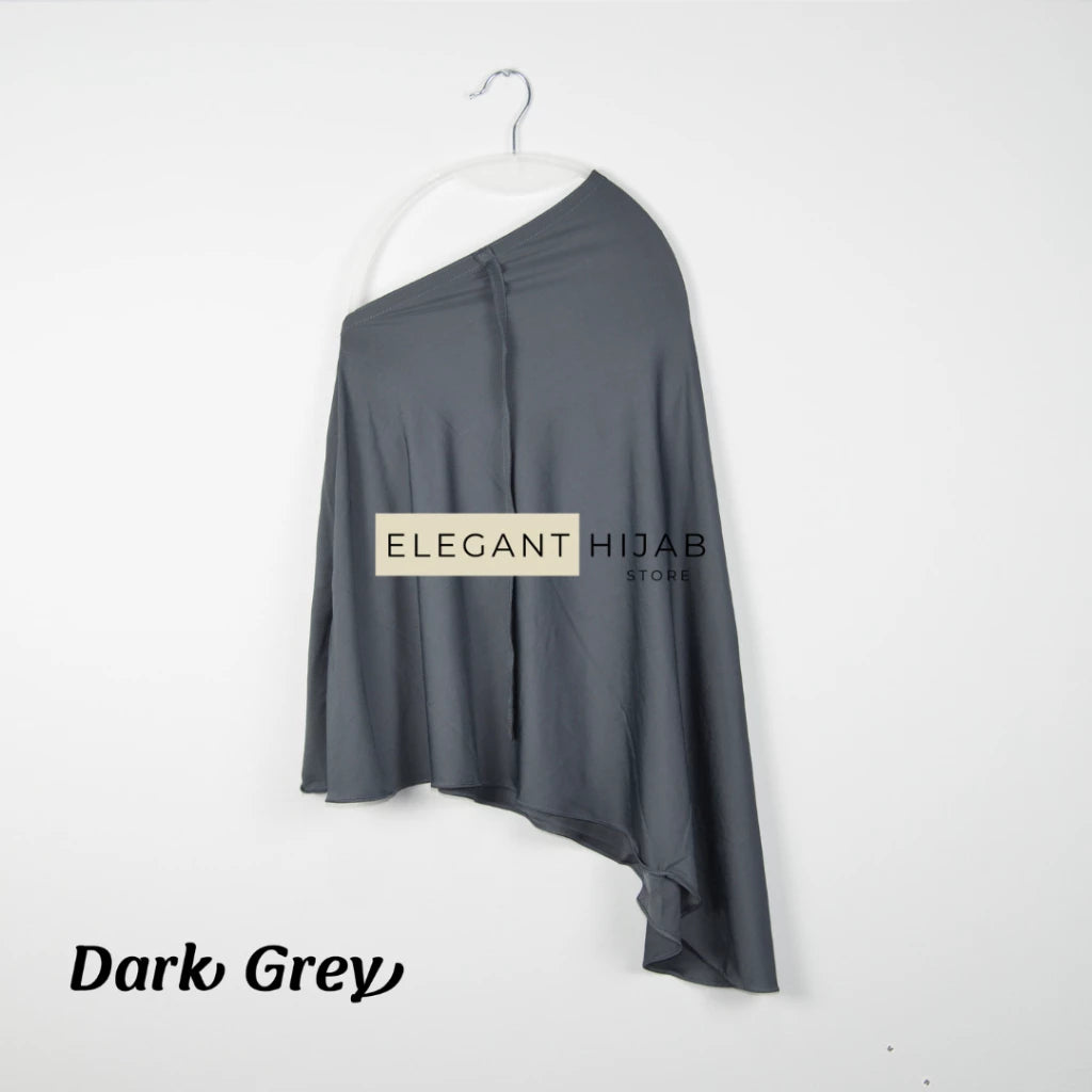 PREORDER Elegant Hijab - Jersey Instant Hijabwith String Dark Grey Onesize (1-5y)