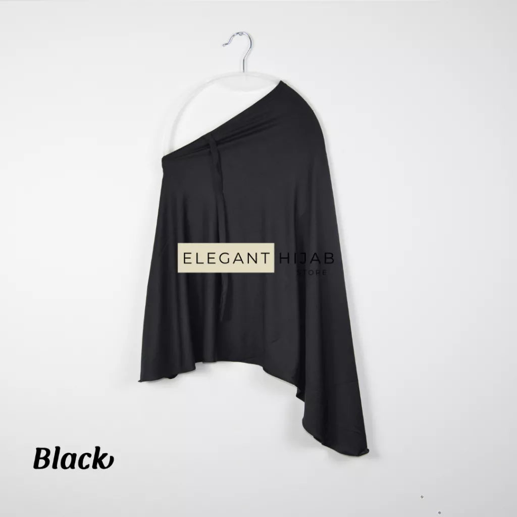 PREORDER Elegant Hijab - Jersey Instant Hijabwith String Black Onesize (1-5y)
