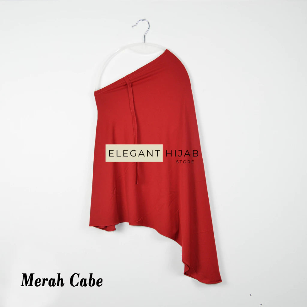PREORDER Elegant Hijab - Jersey Instant Hijabwith String Chili Red Onesize (1-5y)