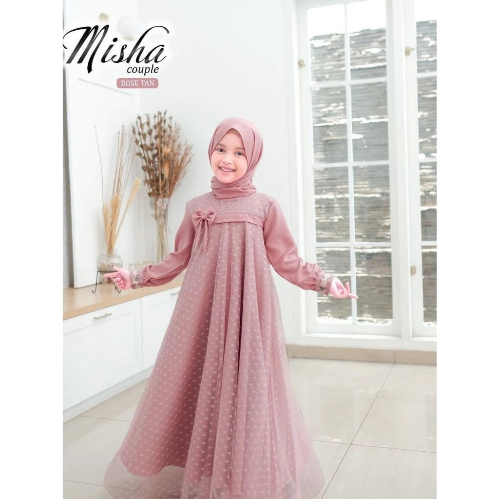PREORDER Misha Dress with Hijab Rose Tan M (5-7y)