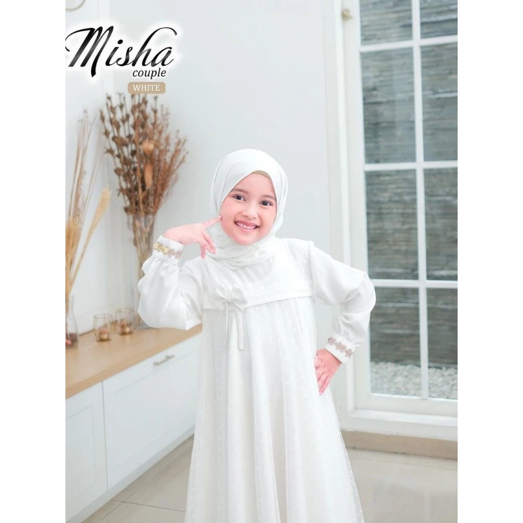 PREORDER Misha Dress with Hijab White M (5-7y)