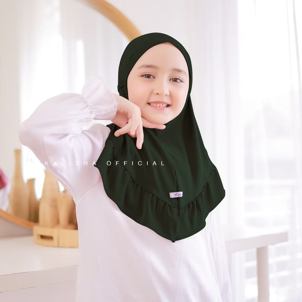 PREORDER Khalisha - Qinara Jersey Instan Hijab (onesize fit 3-7y)