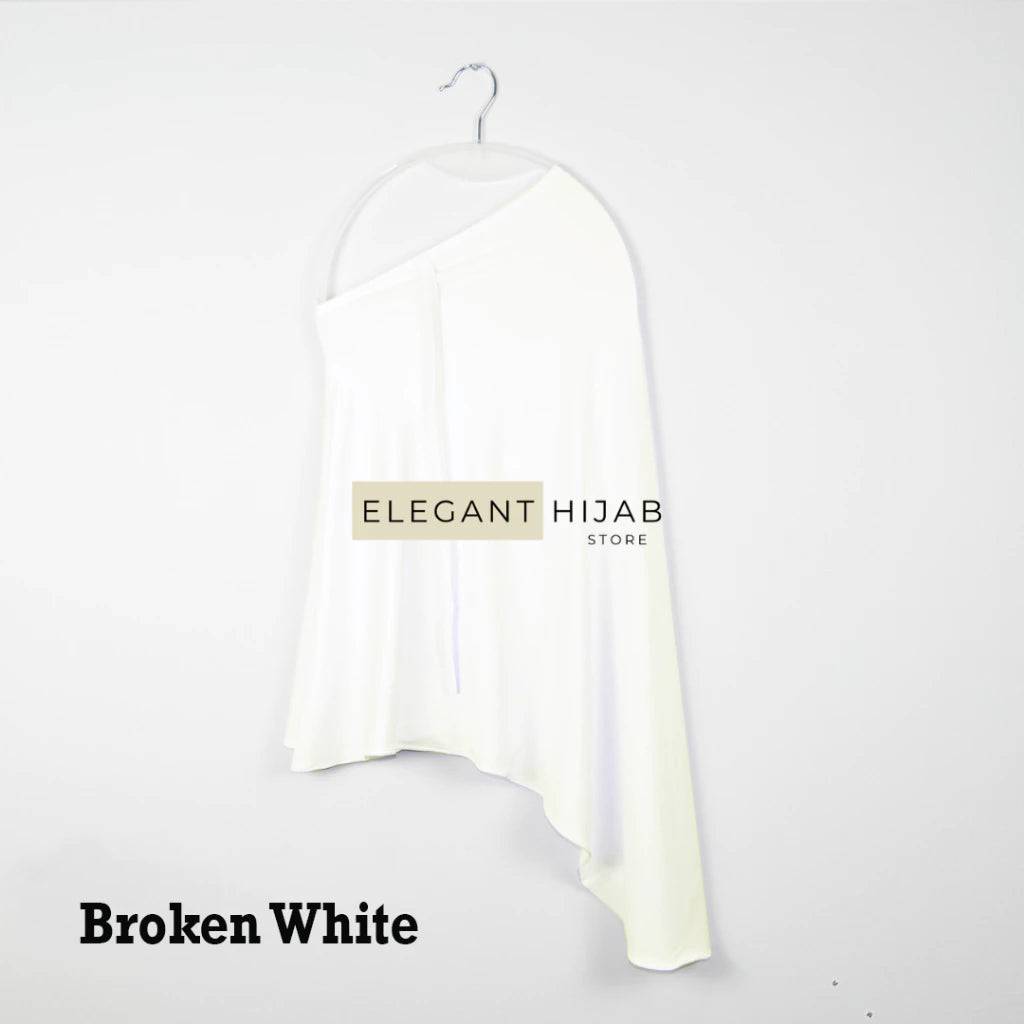 PREORDER Elegant Hijab - Jersey Instant Hijabwith String Broken White Onesize (1-5y)