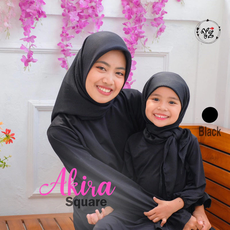 PREORDER Yazzrens Hijab - Plain Akira Square with Attached Inner Black