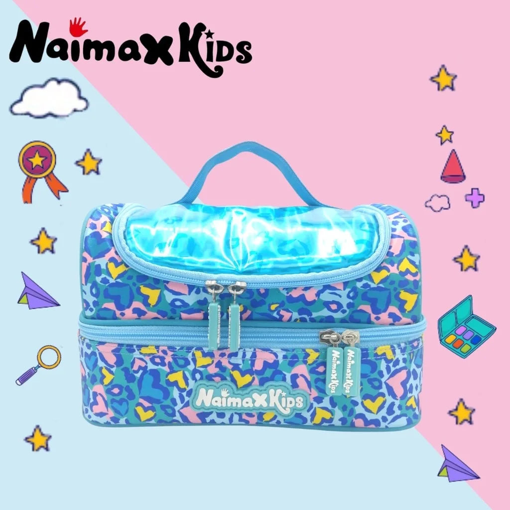PREORDER Naimax Kids Lunch Bag Double Deck - Love Blue