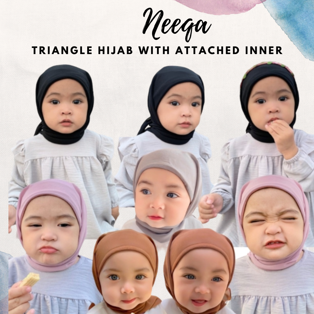 PREORDER Neeqa - Plain Triangle Hijab with Attached Inner