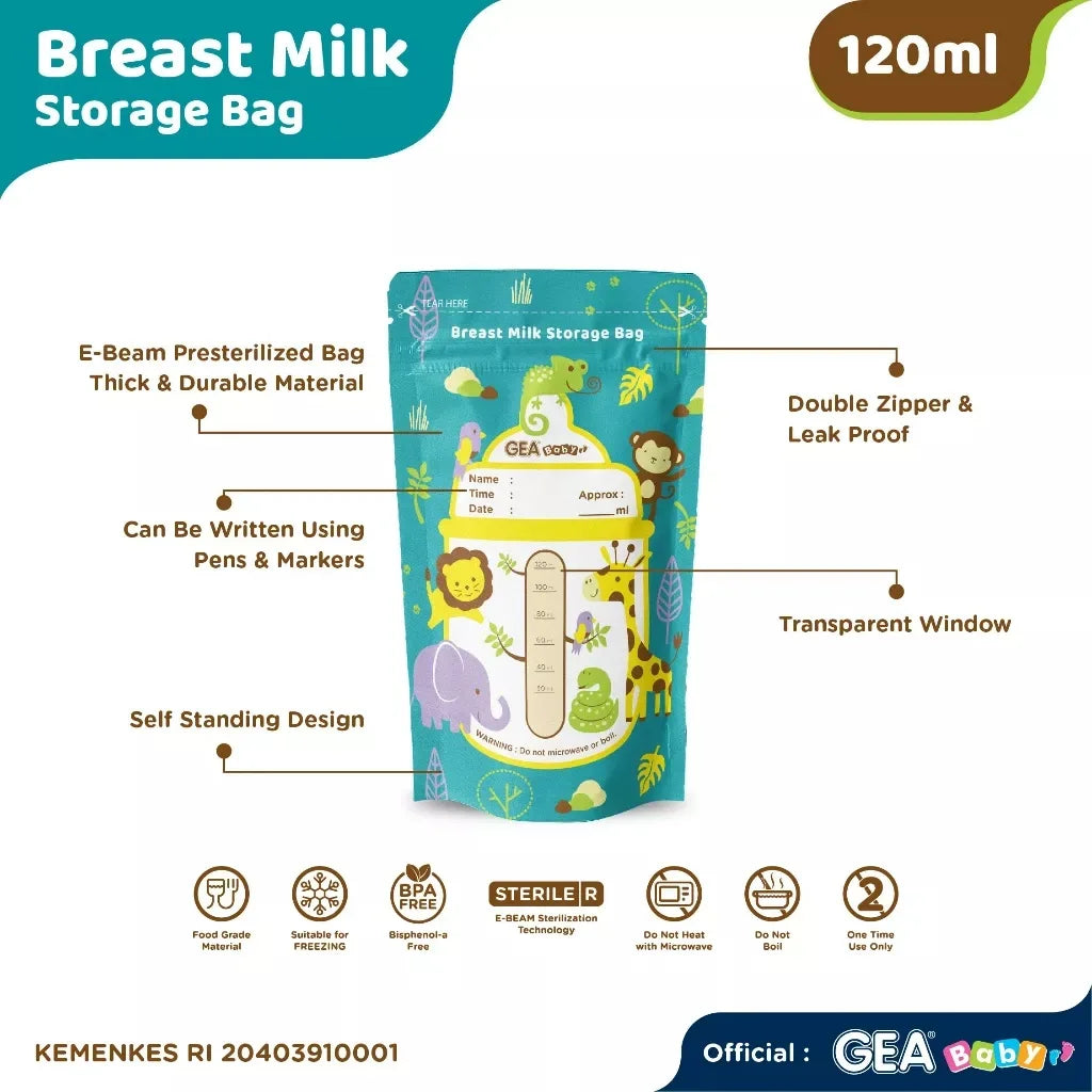 INSTOCK Gea Baby Breastmilk Bags in Pouch 120ml