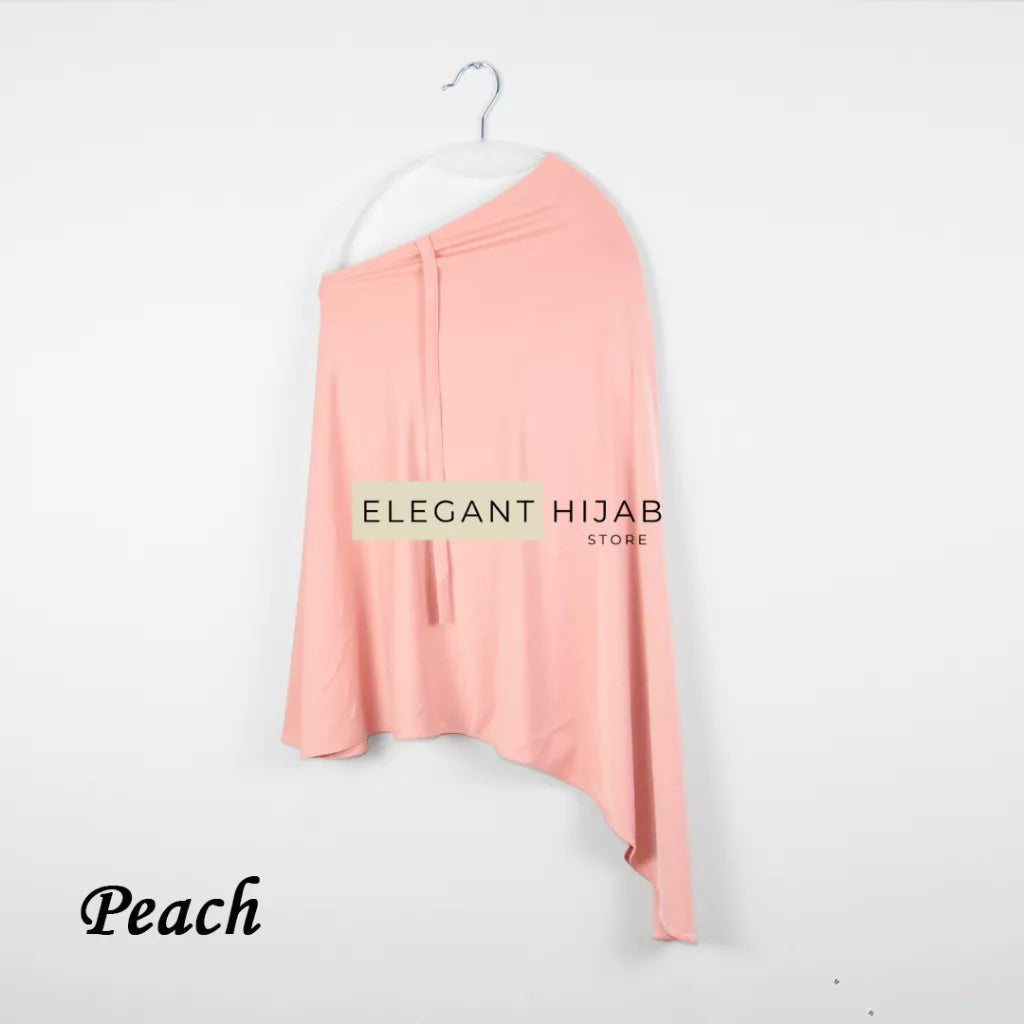 PREORDER Elegant Hijab - Jersey Instant Hijabwith String Peach Onesize (1-5y)