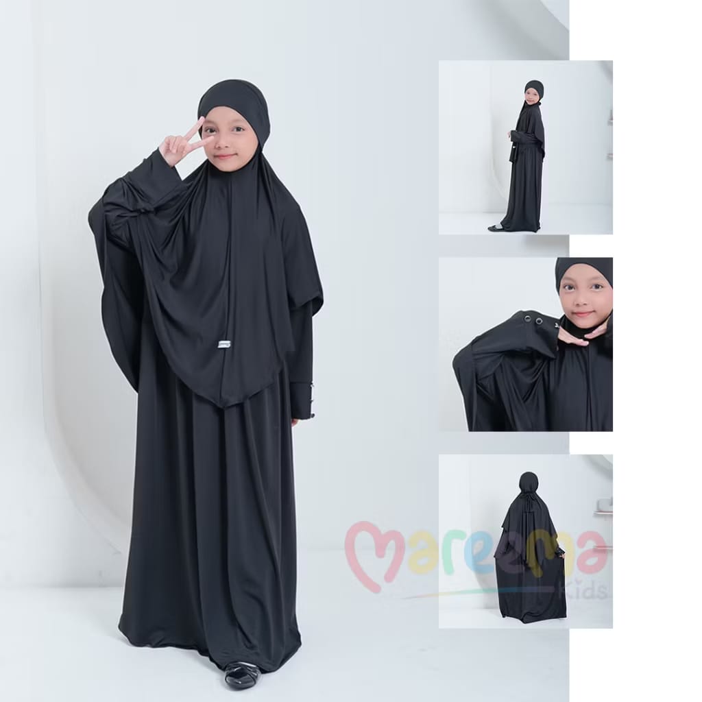PREORDER Mareema - Khimar Gamis Black 3XL(13-14Y)