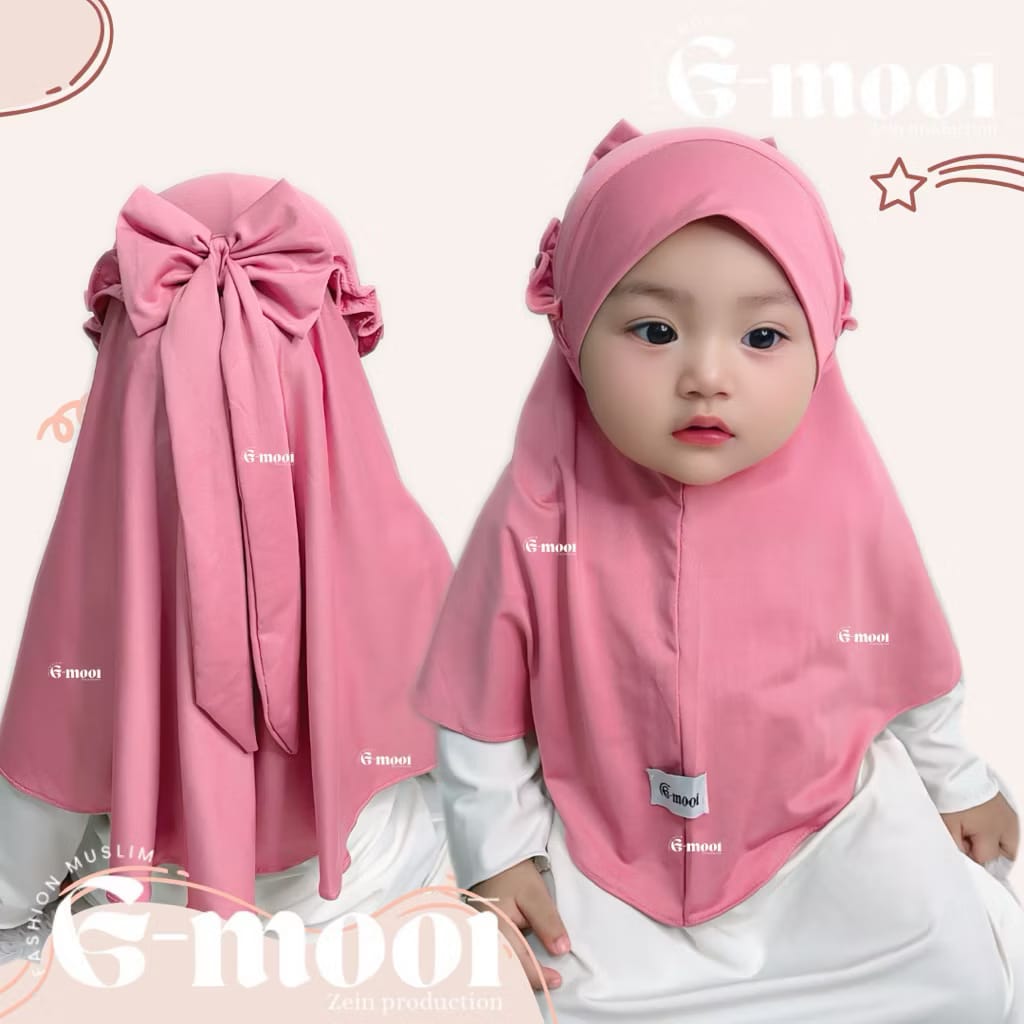 (MSME2026) INSTOCK Amira - Gmooi Hijab Instan Bow Dusty Pink