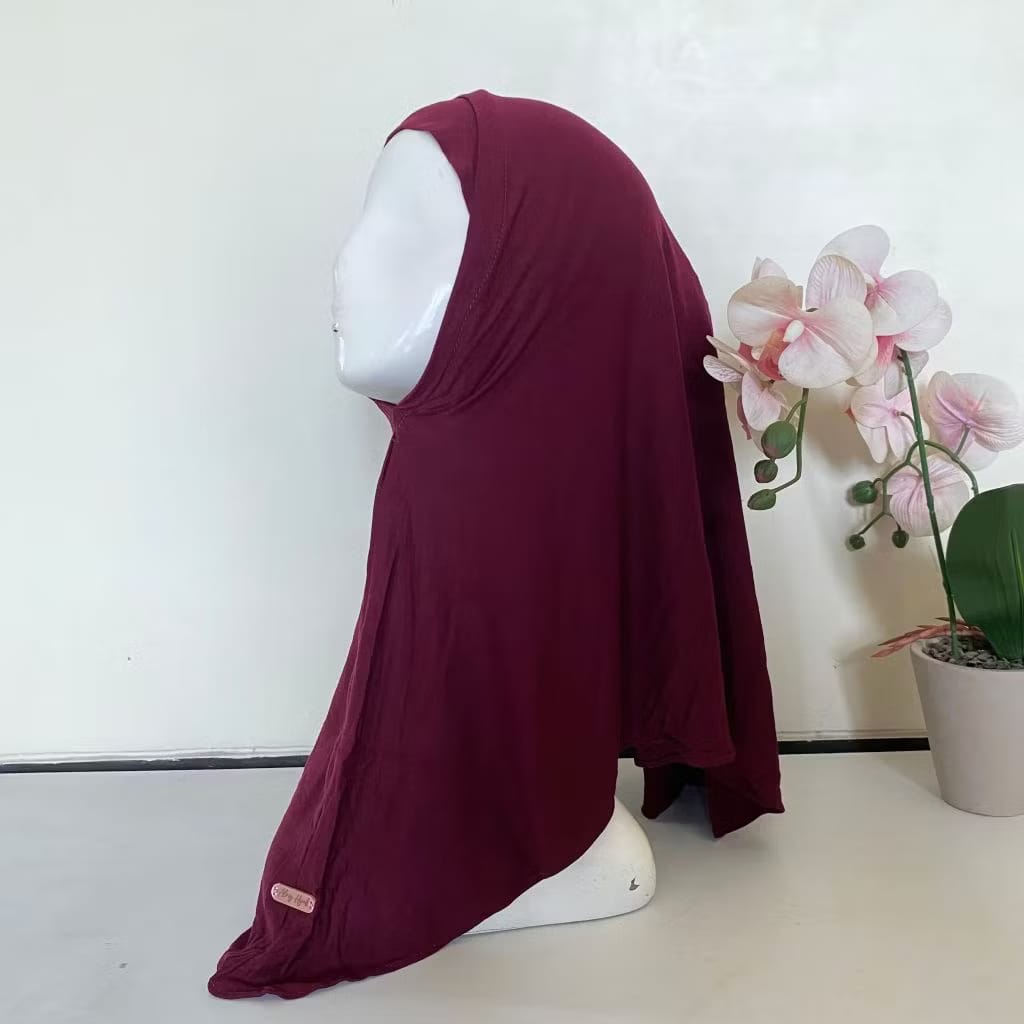 PREORDER Alny - Amora Instan Hijab Burgundy