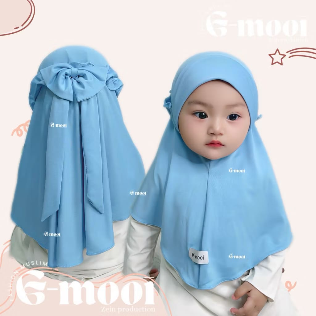 (MSME2026) INSTOCK Amira - Gmooi Hijab Instan Bow Biru Muda