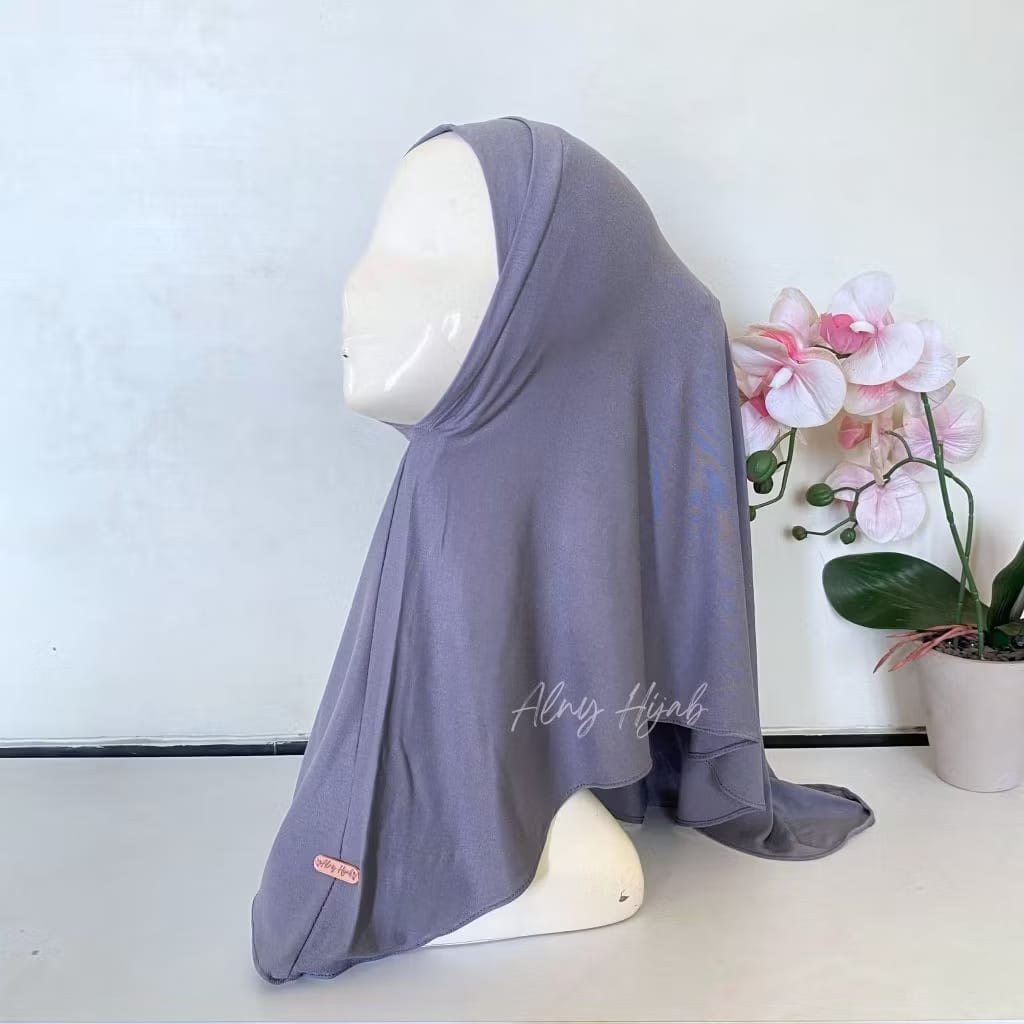 PREORDER Alny - Amora Instan Hijab Abu Tua