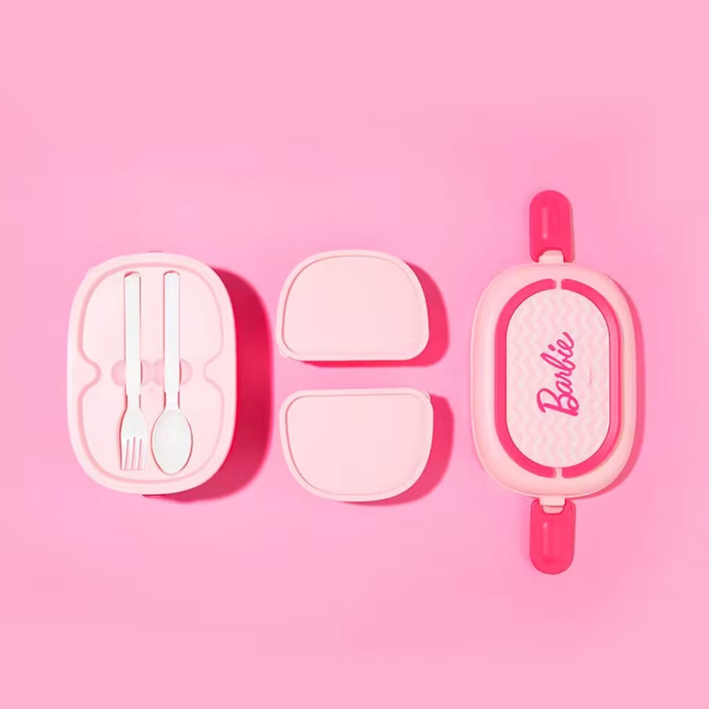 PREODER Miniso - Barbie 2 Tiers Lunch Box with Spoon and Fork