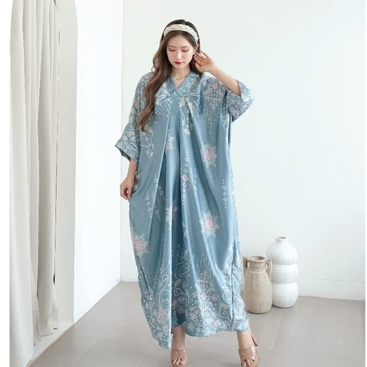 PREORDER C2W - Batik Abaya Mom (Onesize only) Blue