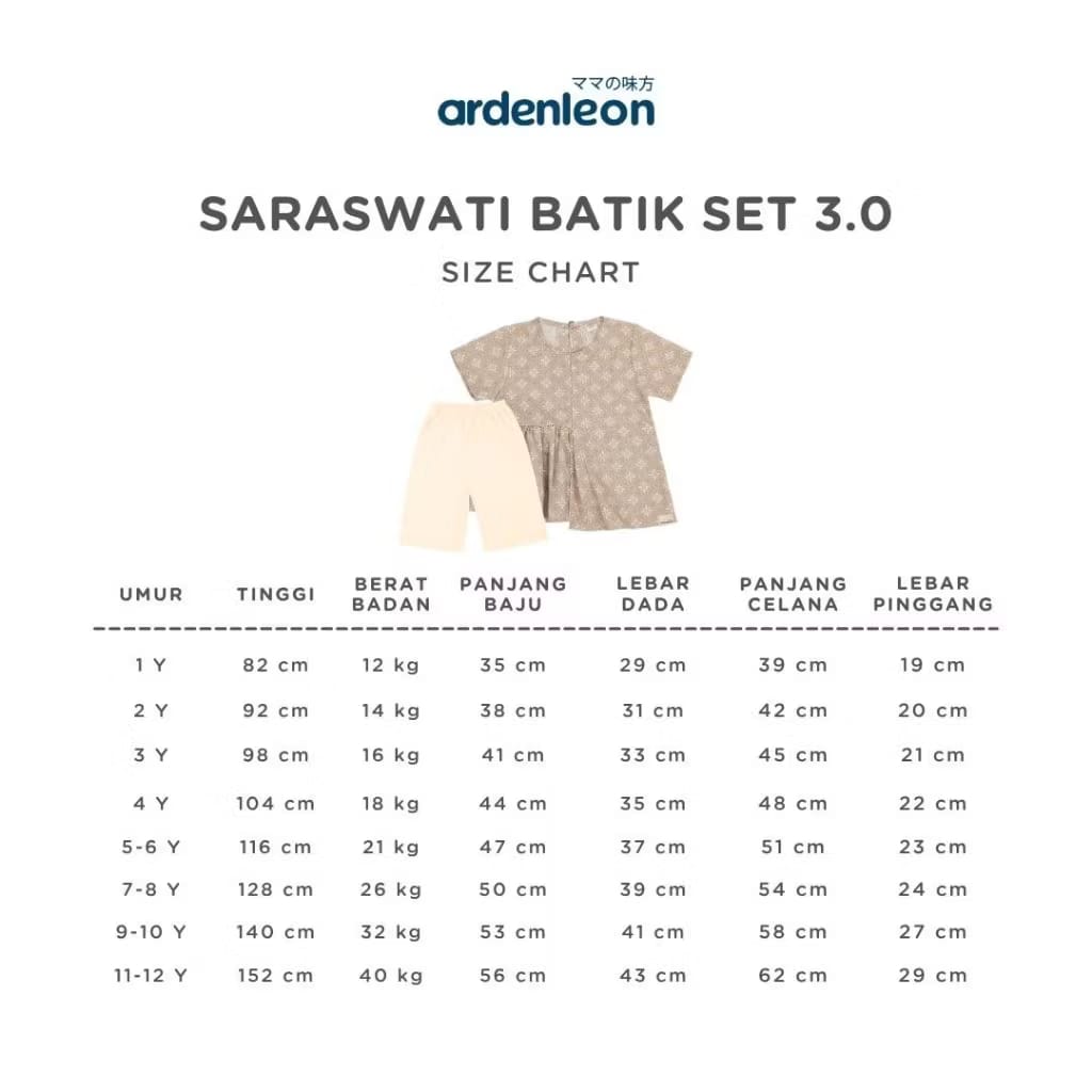 PREORDER Ardenleon - Girl Saraswati Batik Set 2.0