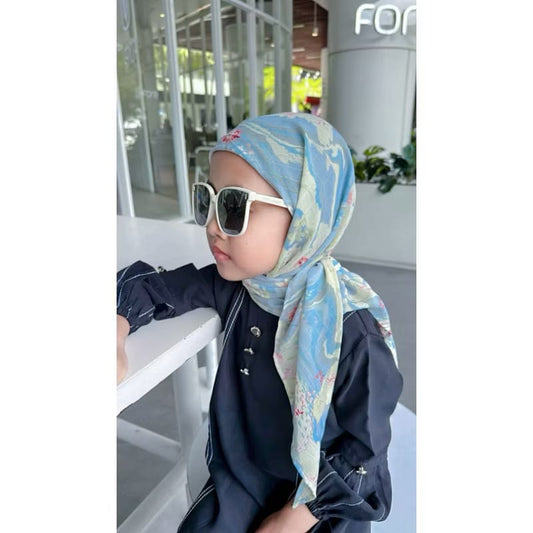 PREORDER Mimmi - Printed Square with Attached Inner (1-6y) Sky