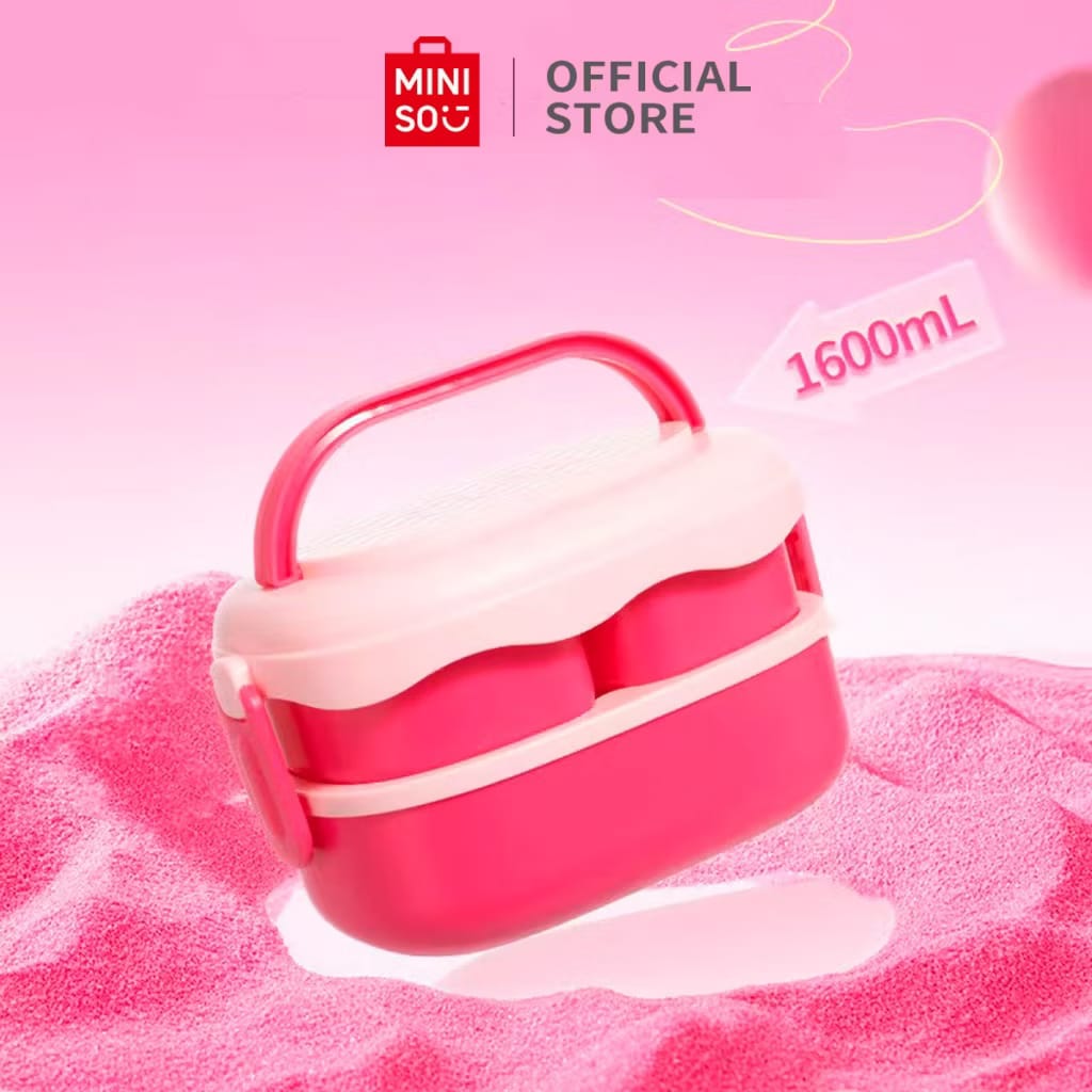 PREODER Miniso - Barbie 2 Tiers Lunch Box with Spoon and Fork
