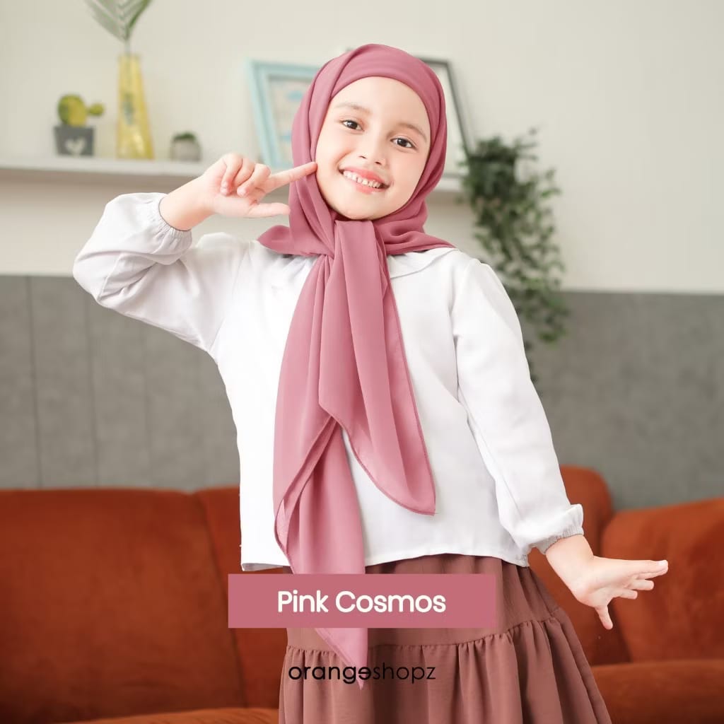 PREORDER Orangeshopz - $10 Hana Plain Segitiga with Attached Inner (3andabove) Pink Cosmos