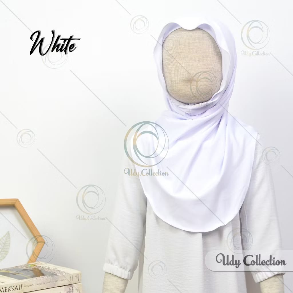 PREORDER Udy - Huma Meloyot Instan Hijab White