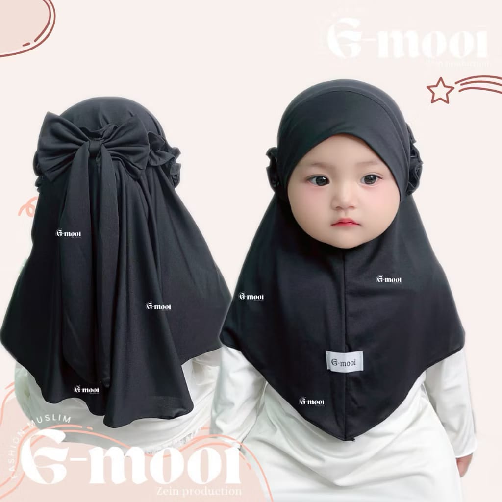(MSME2026) INSTOCK Amira - Gmooi Hijab Instan Bow Hitam