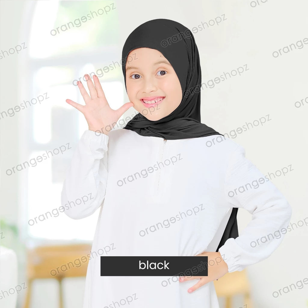 PREORDER Orangeshopz - Pashmina Instan Oval Black
