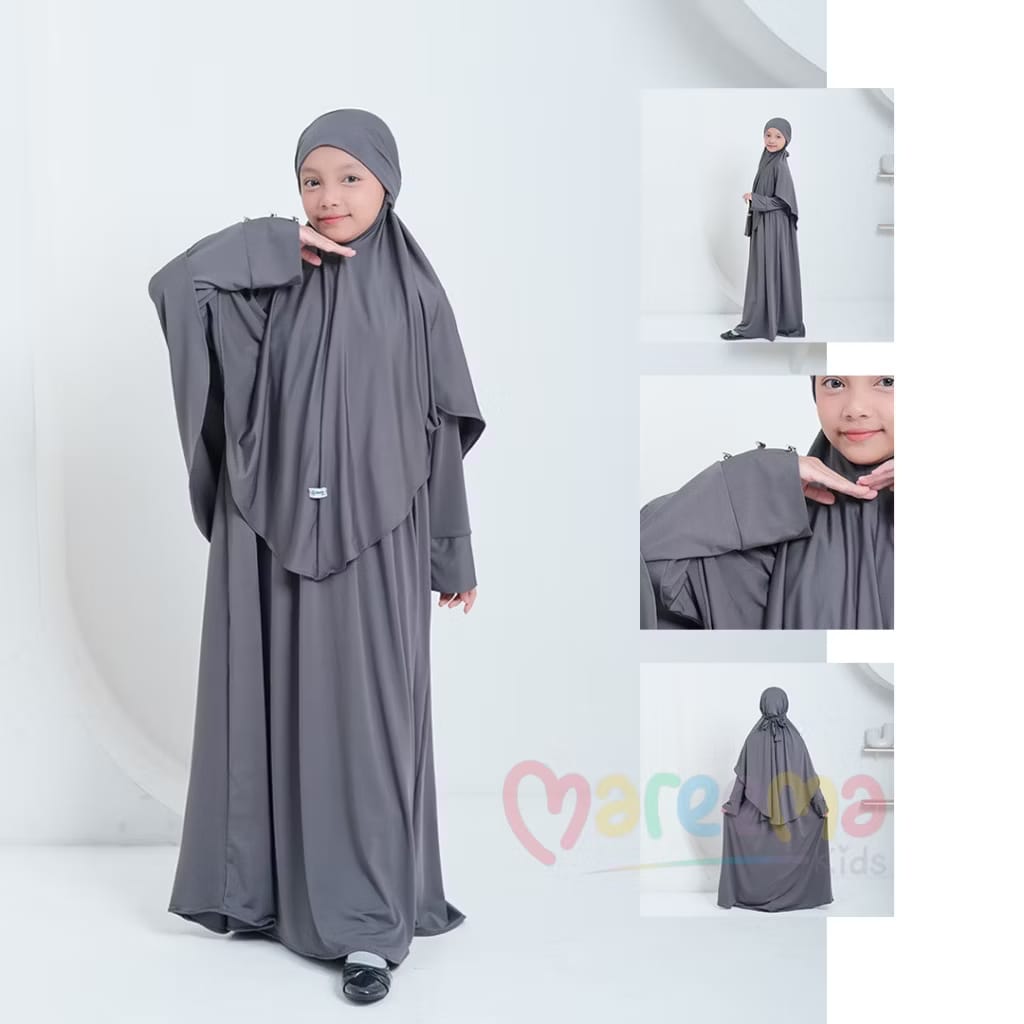 PREORDER Mareema - Khimar Gamis Ash Old 3XL(13-14Y)