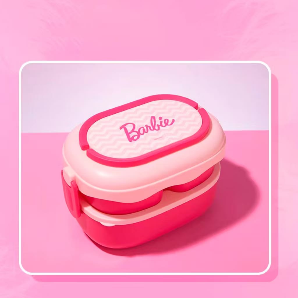 PREODER Miniso - Barbie 2 Tiers Lunch Box with Spoon and Fork