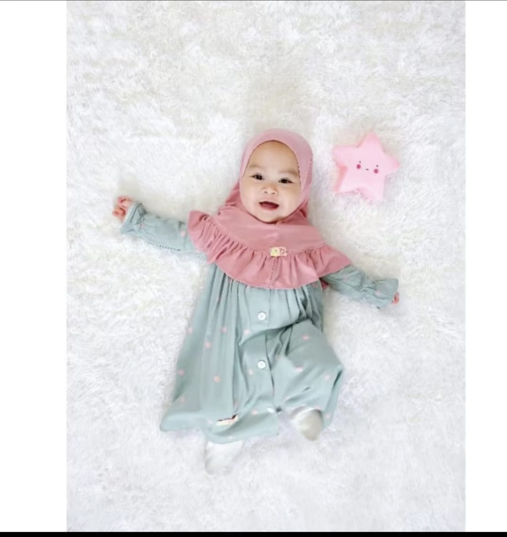 PREORDER DTY - Bilqis Dress Set Polka Mint