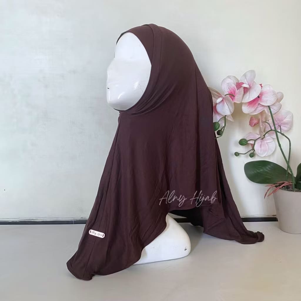 PREORDER Alny - Amora Instan Hijab Mahogany