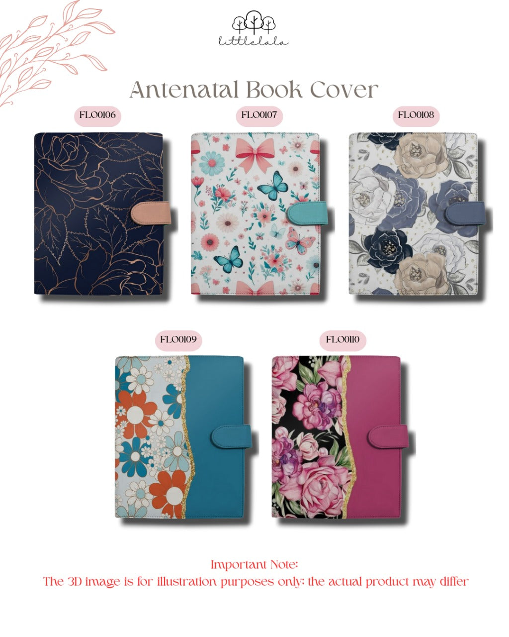 Preorder Littlelala - Antenatal Book Cover (Floral Series)