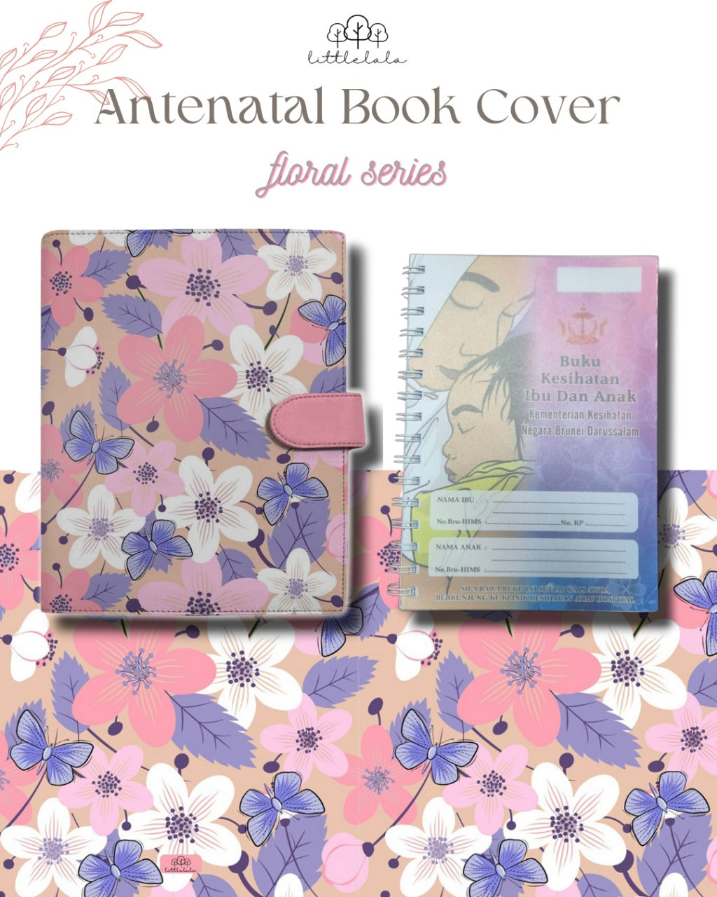Preorder Littlelala - Antenatal Book Cover (Floral Series)