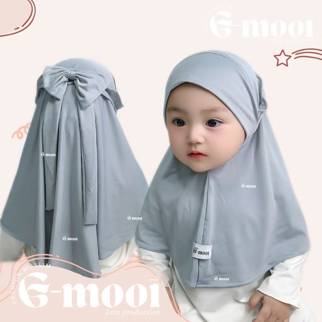 (MSME2026) INSTOCK Amira - Gmooi Hijab Instan Bow Abu Muda