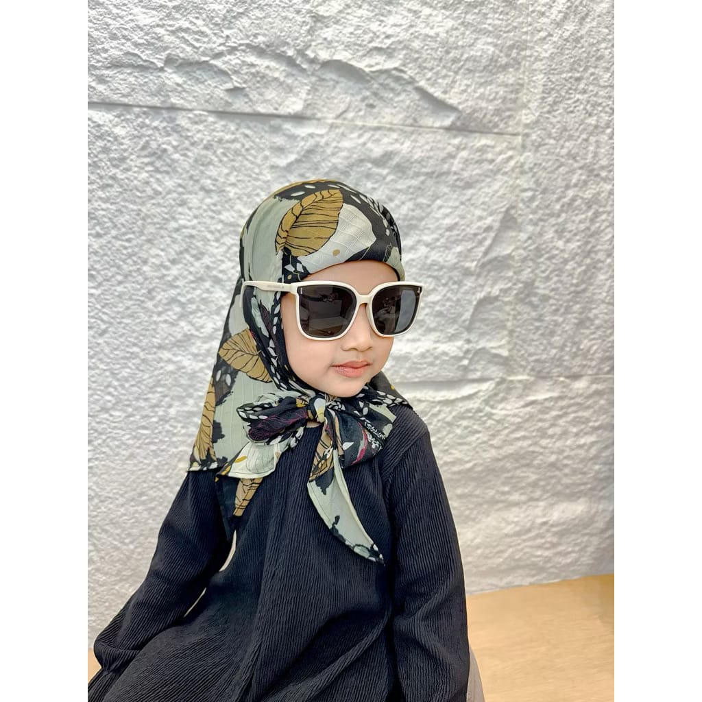 PREORDER Mimmi - Printed Square with Attached Inner (1-6y) Coral Green