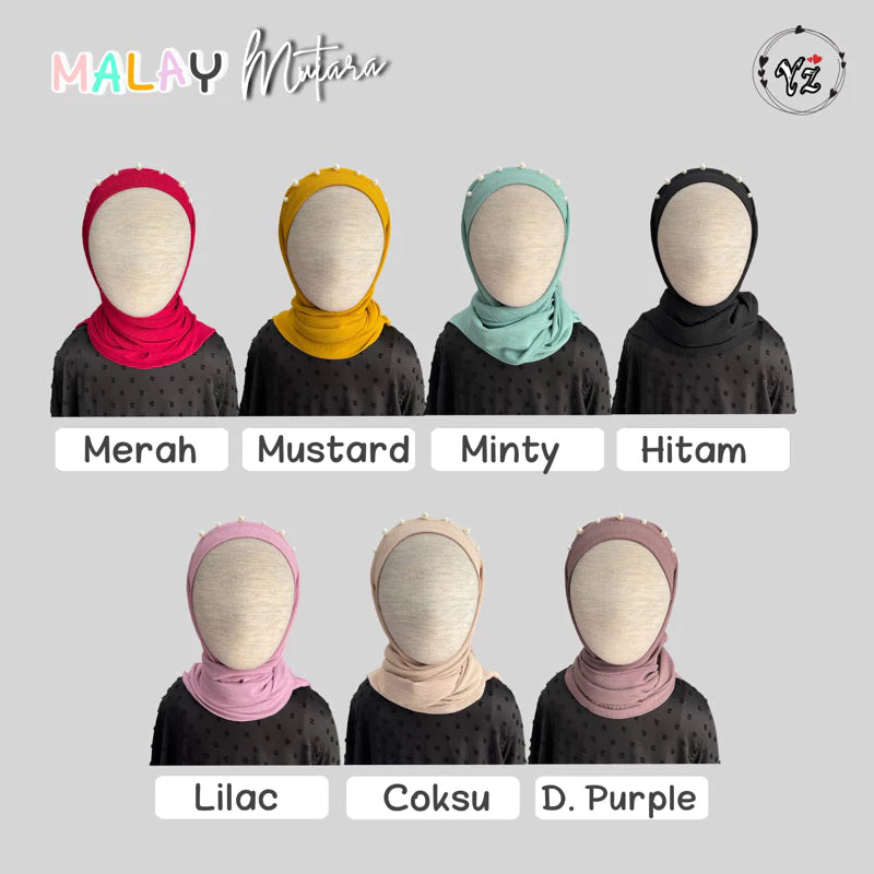 PREORDER Yazzren Hijab - Malay Mutiara Segitiga