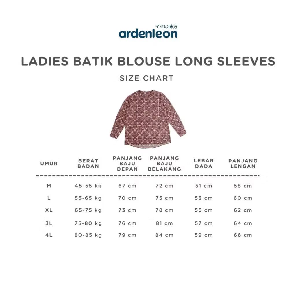 PREORDER Ardenleon - Women Batik Blouse Long Sleeves