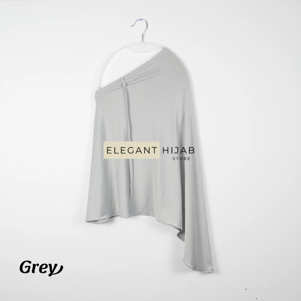 PREORDER Elegant Hijab - Jersey Instant Hijabwith String Grey Onesize (1-5y)