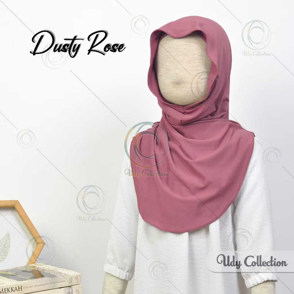 PREORDER Udy - Huma Meloyot Instan Hijab Dusty Rose