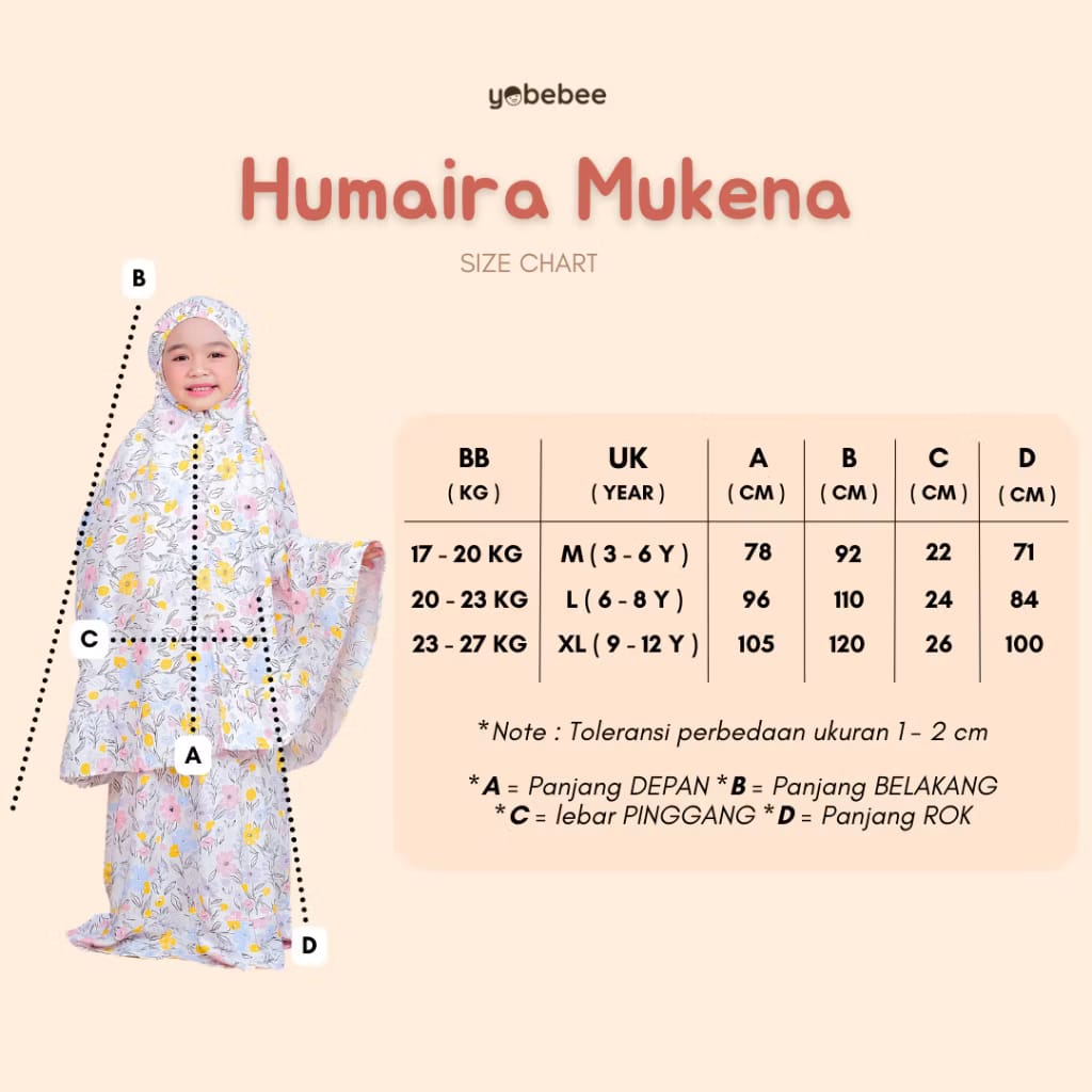 PREORDER Yobebe - Humaira Mukena (Telekung)
