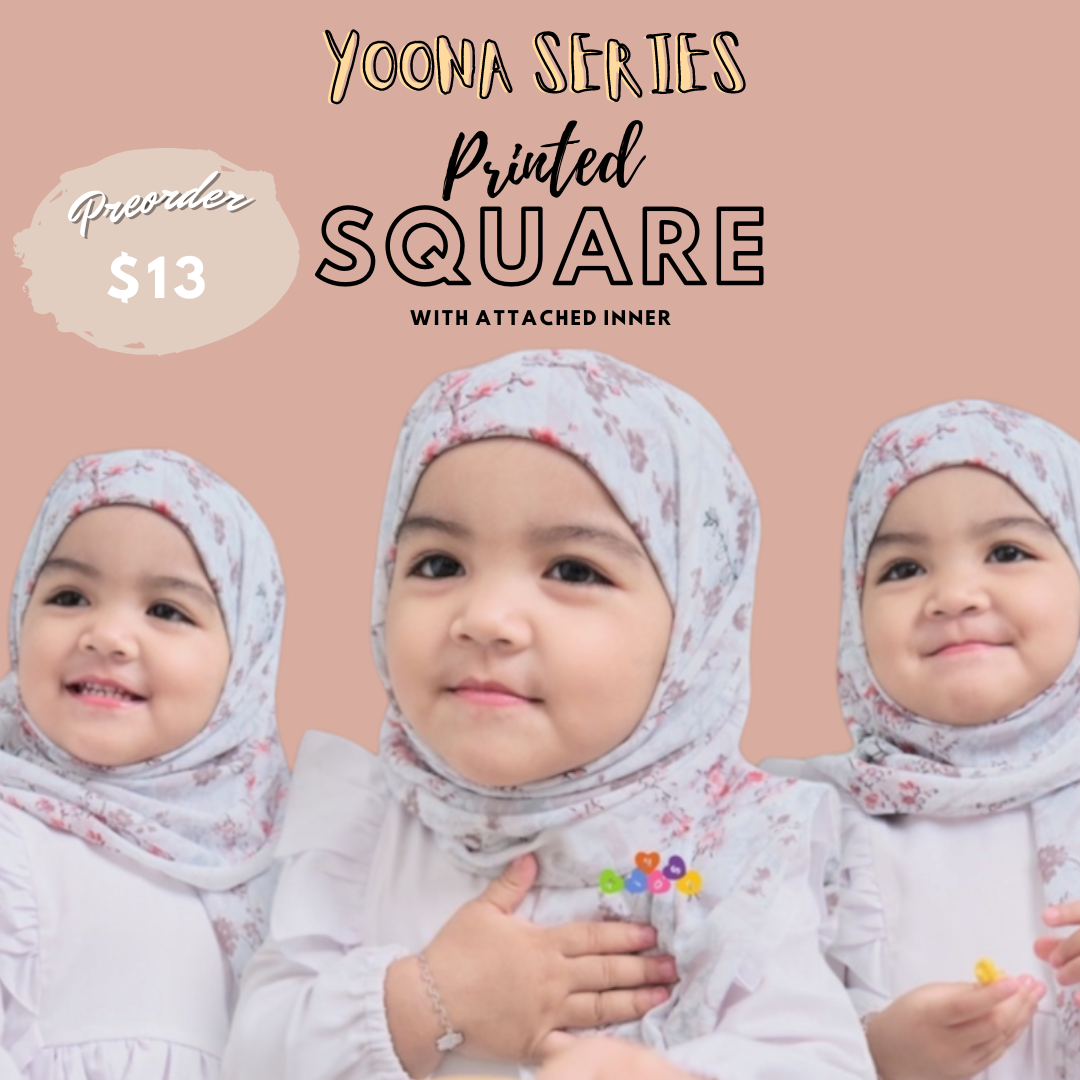 PREORDER YOONA SERIES - PRINTED SQUARE WITH ATTACHED INNER - TANGKAI MERCOK